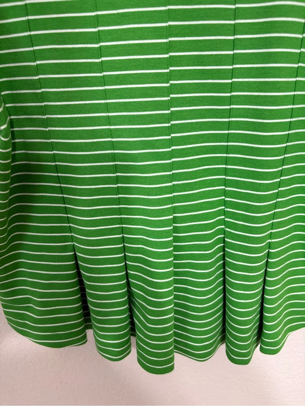 Maeve by Anthropologie Green Striped Peplum Top – Size M